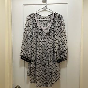 Daniel Rainn 1X sheer top with tank